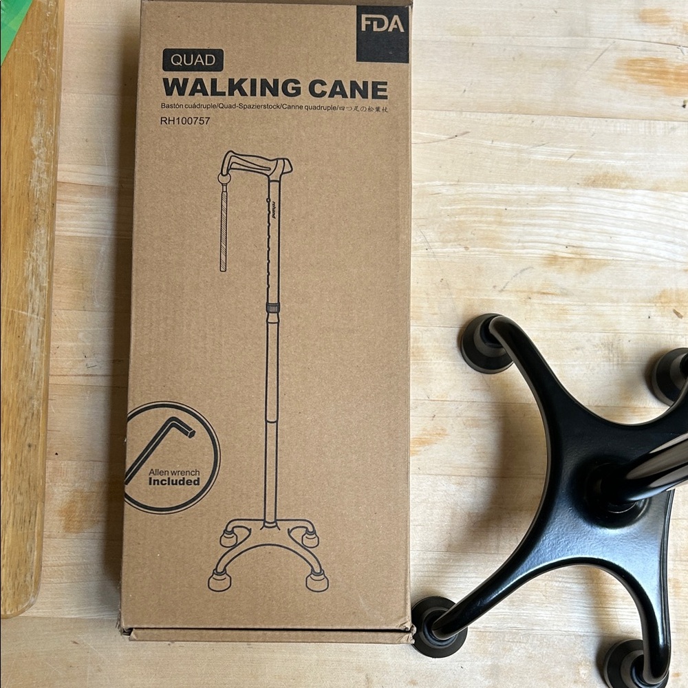 Quad Walking Cane - Black